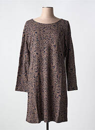 Rochie midi imprimeu fantezie mâneci lungi maro AGATHE & LOUISE femme