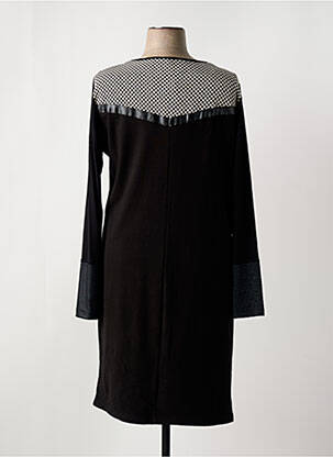 Rochie midi imprimeu fantezie mâneci lungi negru FRED SABATIER femeie