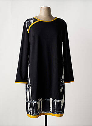 Rochie midi imprimeu fantezie mâneci lungi negru EVALINKA femeie