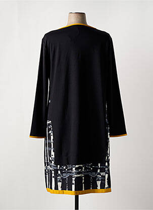 Rochie midi imprimeu fantezie mâneci lungi negru EVALINKA femeie