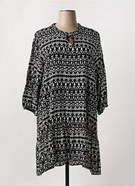 Rochie midi imprimeu fantezie mâneci lungi negru APRICO femme