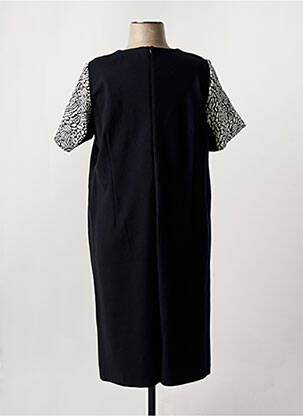 Rochie midi imprimeu fantezie mâneci scurte negru JEAN DELFIN femeie