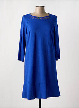 Rochie midi mâneci 3/4 mâneci 3/4 albastru DIVAS femeie