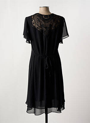 Rochie midi croială fluidă mâneci scurte negru FRED SABATIER femeie
