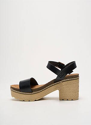 Sandale/pantofi decupați semi compensat toc de 7 la 9 cm negru REFRESH femeie
