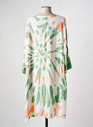 Rochie midi mâneci 3/4 mâneci 3/4 verde LAGON BLEU femeie