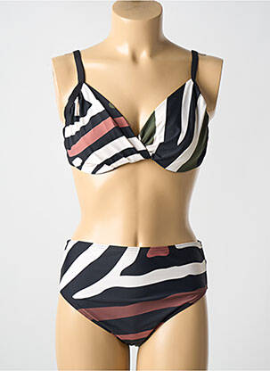 Costum de baie din două piese elasticitate sutien cupe întregi cu decolteu înalt negru TAMOURÉ femeie