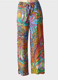 Pantalon drept talie elastică albastru LAGON BLEU femme