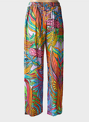 Pantalon drept talie elastică albastru LAGON BLEU femeie