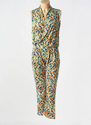 Salopetă-pantalon croială fluidă fără mâneci verde ATLANTA femeie
