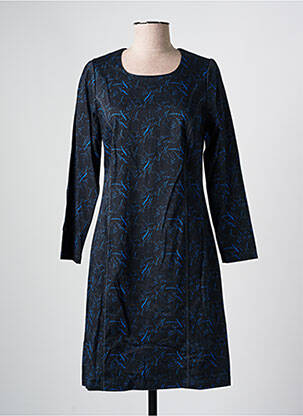 Rochie midi imprimeu fantezie mâneci lungi negru GUY DUBOUIS femeie