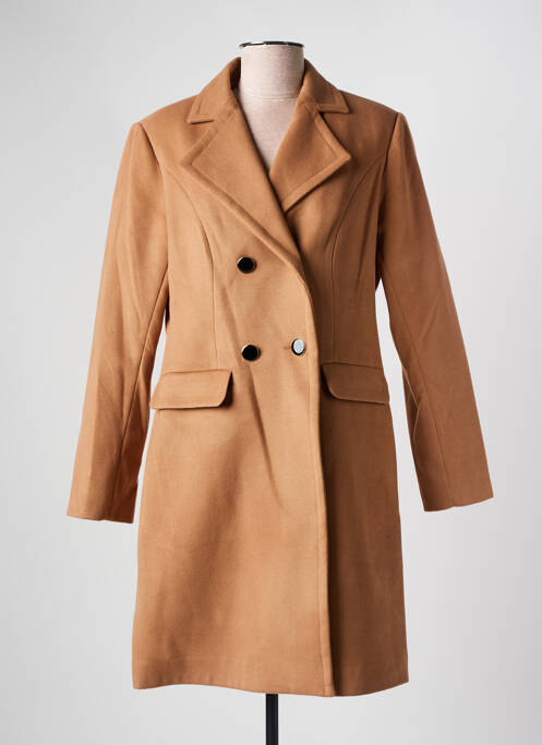 Palton lung croială cambrată fără glugă maro GUY DUBOUIS femme