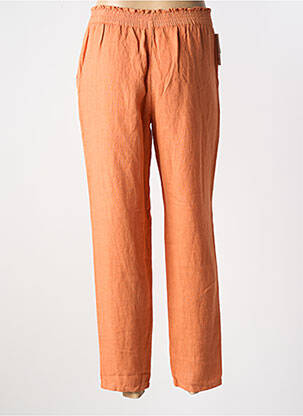 Pantalon drept talie elastică portocalie LCDN femeie