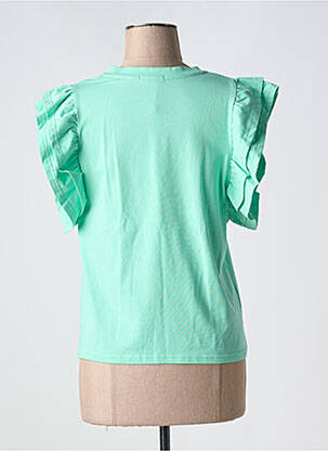 Tricou guler în v mâneci scurte verde MCM femeie