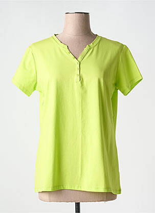 Tricou guler în v mâneci scurte verde S.QUISE femeie