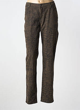 Pantalon slim țesătură poplin mărime normală verde MERI & ESCA femeie