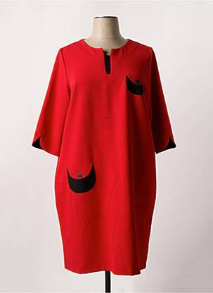 Rochie midi mâneci 3/4 mâneci 3/4 roșu FRANCE RIVOIRE femeie