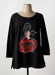 Tricou mâneci lungi mâneci lungi negru SOPHIA CURVY femme