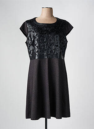 Rochie midi mâneci scurte mâneci scurte negru DIVAS femeie
