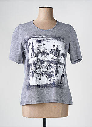 Tricou imprimeu fantezie mâneci scurte alb FRANK WALDER femeie