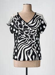 Tricou imprimeu fantezie mâneci scurte negru OLIVIER PHILIPS femme