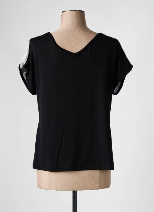 Tricou imprimeu fantezie mâneci scurte negru OLIVIER PHILIPS femme