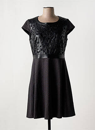 Rochie midi mâneci scurte mâneci scurte negru DIVAS femeie