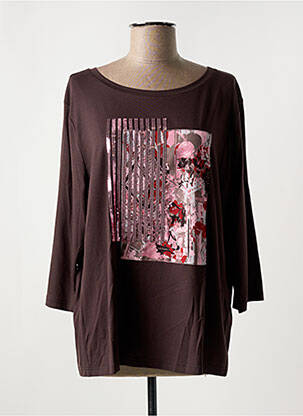 Tricou mâneci 3/4 mâneci 3/4 maro FRANK WALDER femeie
