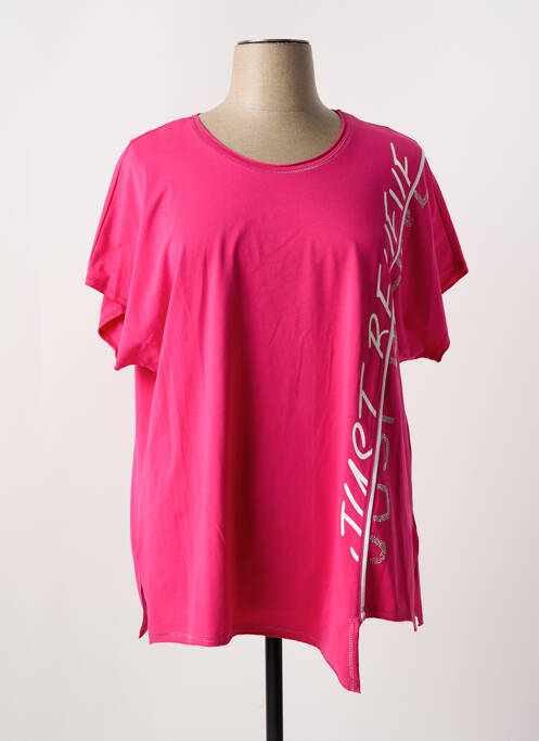 Tricou roz LEAH CURVE femeie
