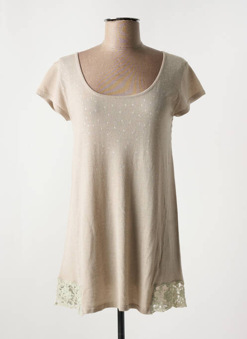 Pulover tunică bej AKELA KEY femeie