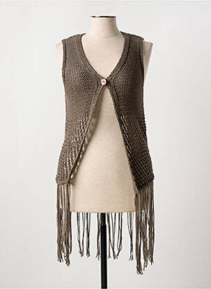 Vestă fără mâneci maro DIVAS femeie