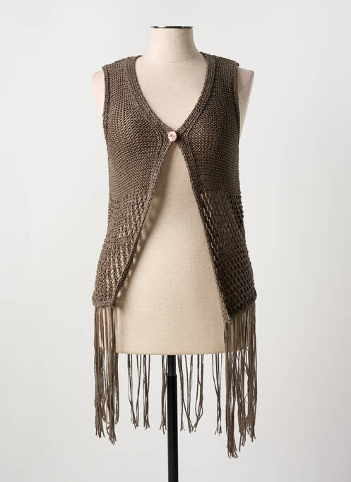 Vestă fără mâneci maro DIVAS femeie