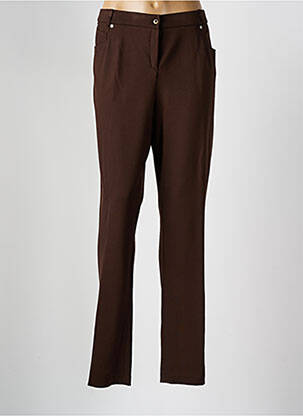 Pantalon slim talie elastică mărime normală maro FRANCE RIVOIRE femeie