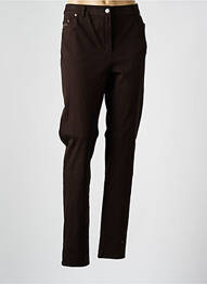 Pantalon slim țesătură poplin mărime normală maro CHRISTIAN MARRY femme