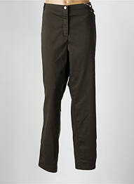 Pantalon drept închidere cu fermoar sub clapetă cu nasturi verde TONI femme