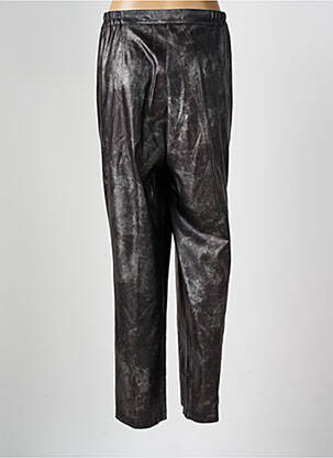 Pantalon drept închidere cu fermoar sub clapetă cu nasturi negru JEAN DELFIN femeie