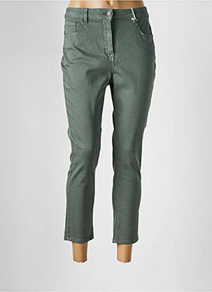 Pantalon 7/8 închidere cu fermoar sub clapetă cu nasturi verde DAMART femeie
