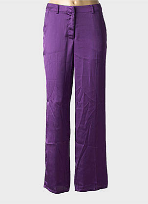 Pantalon drept închidere cu fermoar sub clapetă cu cârlig mărime normală violet LPB femeie