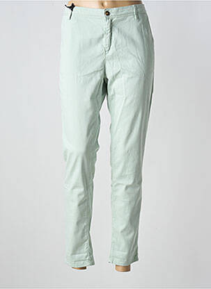 Pantalon slim țesătură poplin mărime normală verde TEDDY SMITH femeie