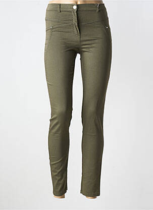 Pantalon slim țesătură poplin mărime normală verde NINATI femeie