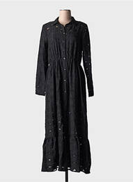 Rochie lungă mâneci lungi mâneci lungi negru SALSA femme