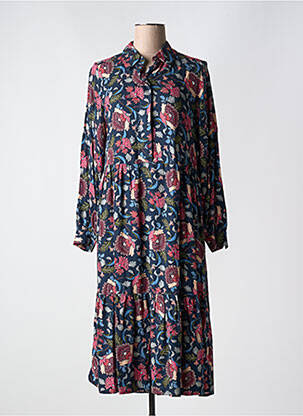 Rochie midi imprimeu floral mâneci lungi albastru JENSEN femeie