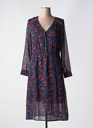 Rochie midi croială fluidă mâneci lungi albastru CHATTAWAK femeie