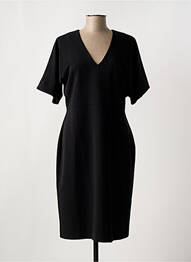 Rochie midi închidere cu fermoar la spate mâneci scurte negru NATHALIE CHAIZE femeie
