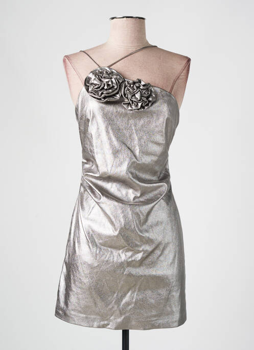 Rochie scurtă argintiu MANGO femeie