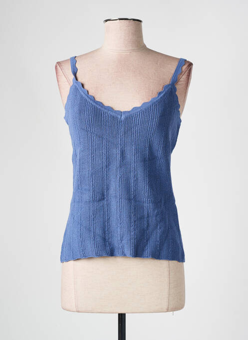 Maiou elasticitate fără mâneci albastru CALIE femme