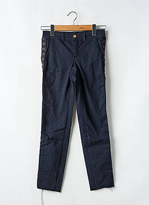 Pantalon chino țesătură poplin mărime normală albastru HAPPY femeie