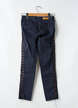 Pantalon chino țesătură poplin mărime normală albastru HAPPY femeie