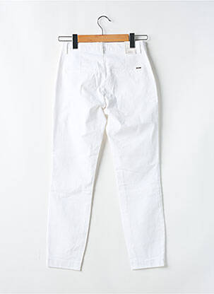 Pantalon chino țesătură poplin mărime normală alb KANOPE femeie
