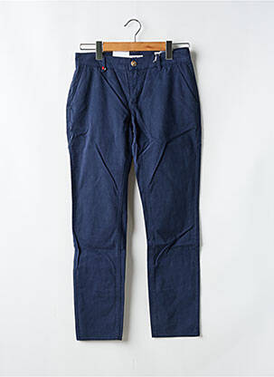 Pantalon chino țesătură poplin mărime normală albastru F.A.M. femeie